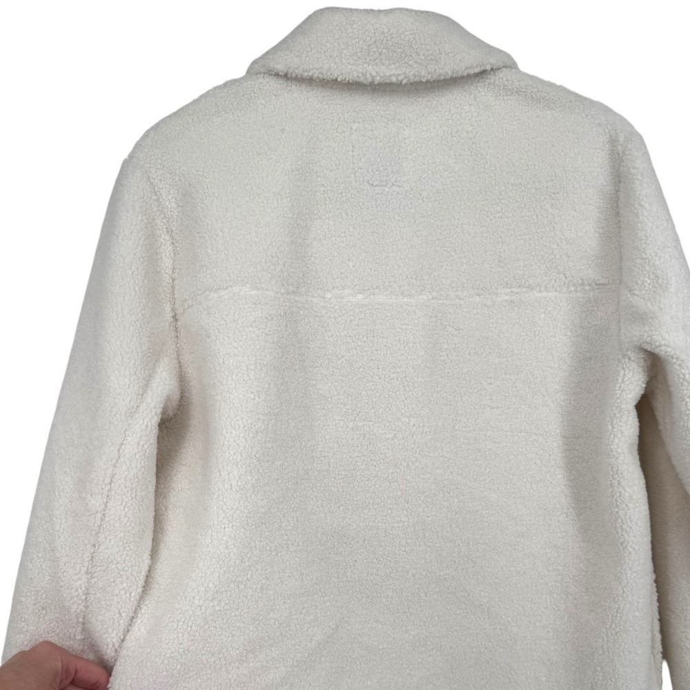 Abercrombie Fitch Women's Sherpa Fleece Shirt Jacket Shacket Cream Size Small - Picture 5 of 13